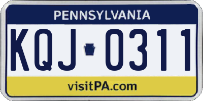 PA license plate KQJ0311