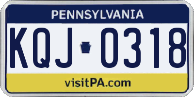 PA license plate KQJ0318