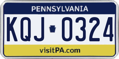 PA license plate KQJ0324