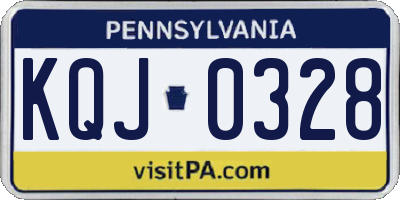 PA license plate KQJ0328