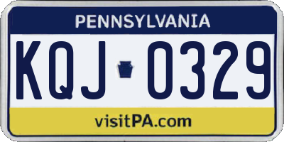 PA license plate KQJ0329