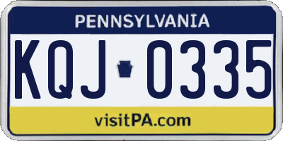 PA license plate KQJ0335