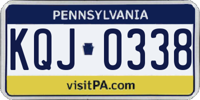 PA license plate KQJ0338