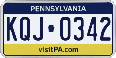 PA license plate KQJ0342