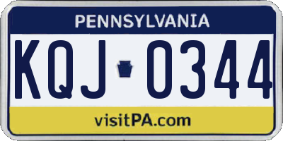 PA license plate KQJ0344