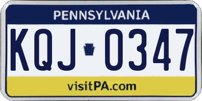 PA license plate KQJ0347