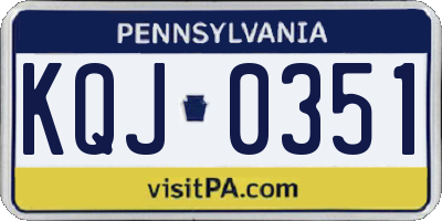PA license plate KQJ0351