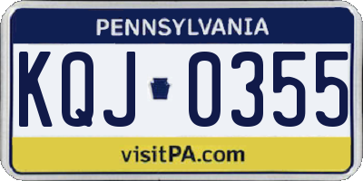PA license plate KQJ0355