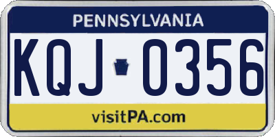 PA license plate KQJ0356