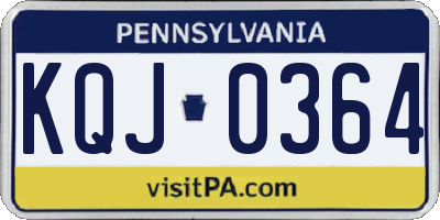 PA license plate KQJ0364