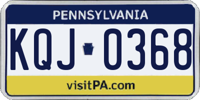 PA license plate KQJ0368