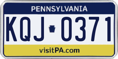 PA license plate KQJ0371