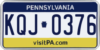 PA license plate KQJ0376