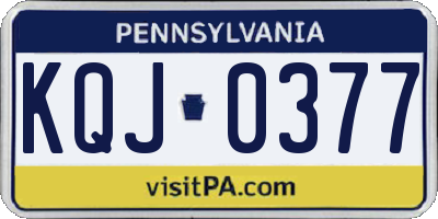 PA license plate KQJ0377
