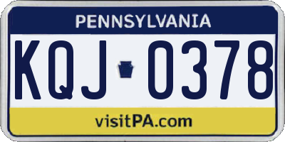 PA license plate KQJ0378