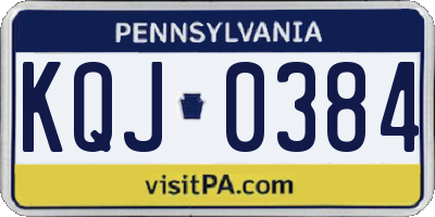 PA license plate KQJ0384