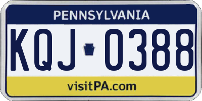 PA license plate KQJ0388