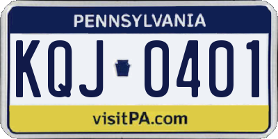 PA license plate KQJ0401
