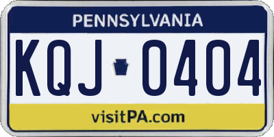 PA license plate KQJ0404