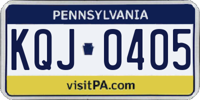 PA license plate KQJ0405