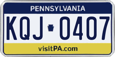 PA license plate KQJ0407