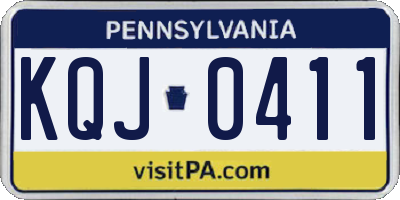 PA license plate KQJ0411