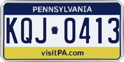 PA license plate KQJ0413