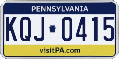 PA license plate KQJ0415