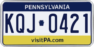 PA license plate KQJ0421