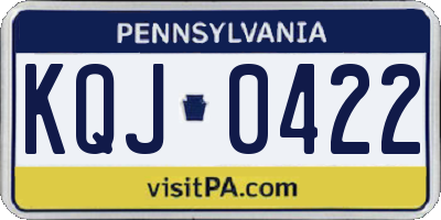 PA license plate KQJ0422