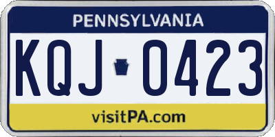 PA license plate KQJ0423