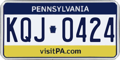 PA license plate KQJ0424