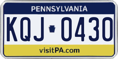 PA license plate KQJ0430