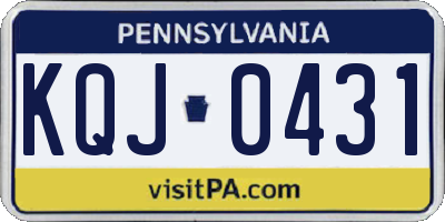 PA license plate KQJ0431