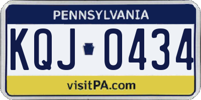 PA license plate KQJ0434