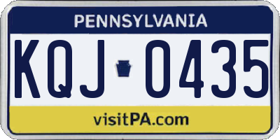 PA license plate KQJ0435