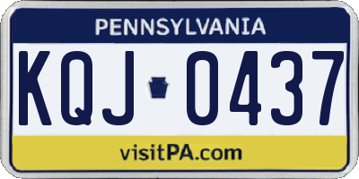 PA license plate KQJ0437