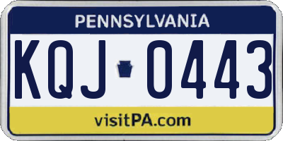 PA license plate KQJ0443