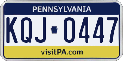 PA license plate KQJ0447