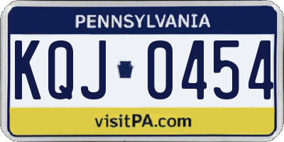 PA license plate KQJ0454