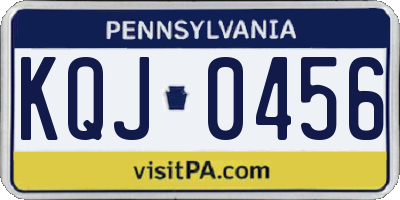 PA license plate KQJ0456