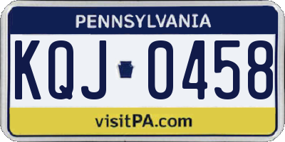 PA license plate KQJ0458