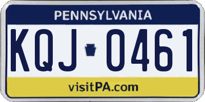 PA license plate KQJ0461