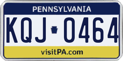 PA license plate KQJ0464