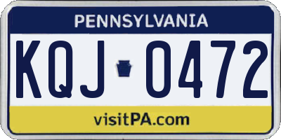 PA license plate KQJ0472