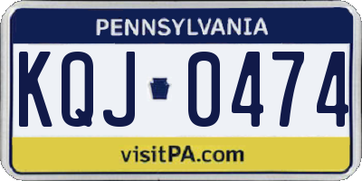 PA license plate KQJ0474