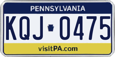 PA license plate KQJ0475