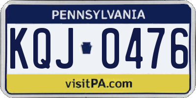 PA license plate KQJ0476