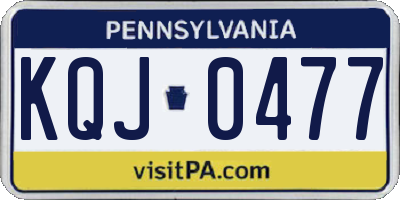PA license plate KQJ0477
