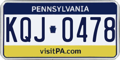 PA license plate KQJ0478